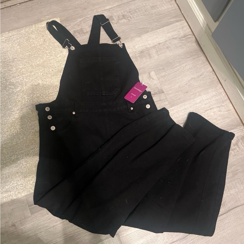 Black Denim Overalls